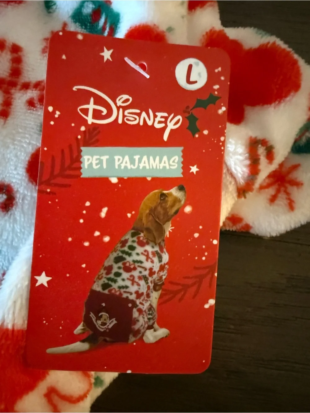 Disney Pet Pajamas - Festive Red & White Christmas size Large